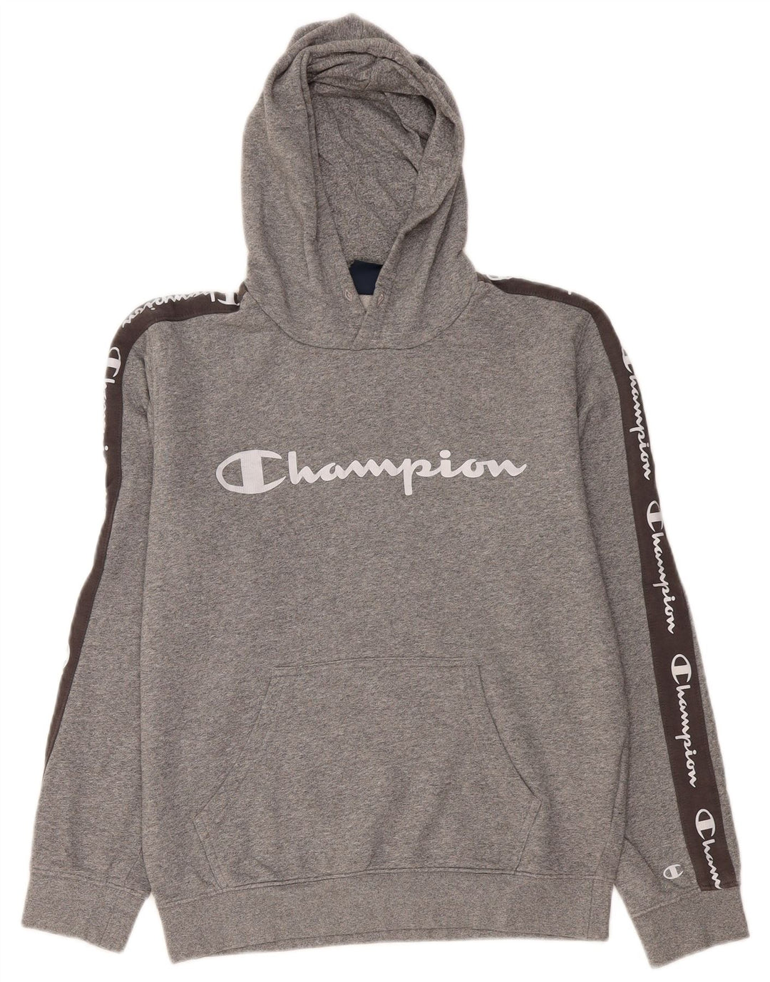 Champion Herre grafisk hættetrøje Jumper Medium Grey Colourblock Bomuld