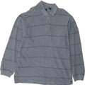 IZOD Mens Long Sleeve Polo Shirt Large Blue Striped Cotton Vintage Izod and Second-Hand Izod from Messina Hembry 