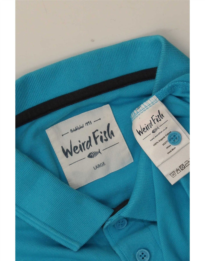 Weird Fish Herre Polo Shirt Stor Blå Bomuld