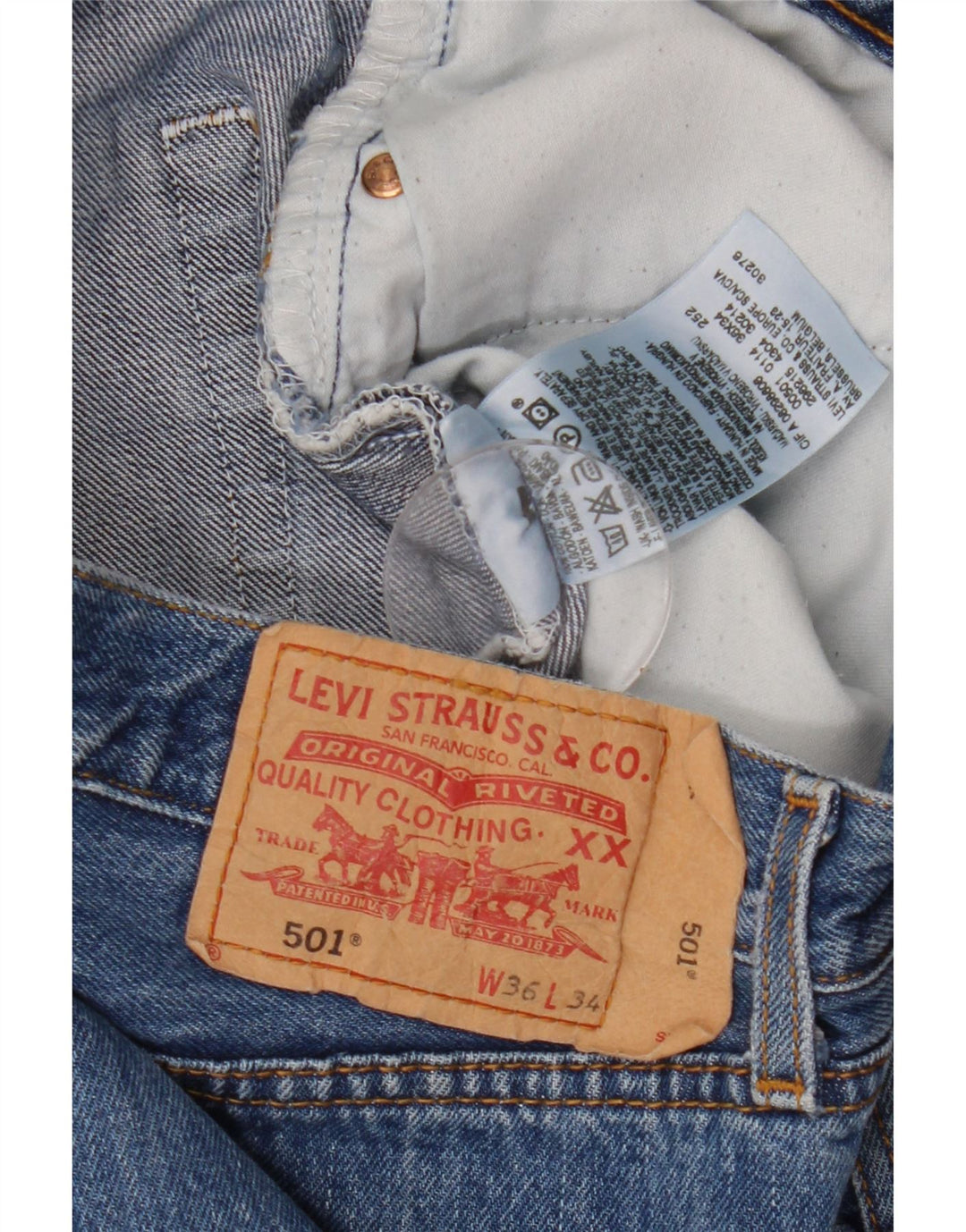 Levi's Herre 501 Capri Jeans W36 L21 Blå Bomuld
