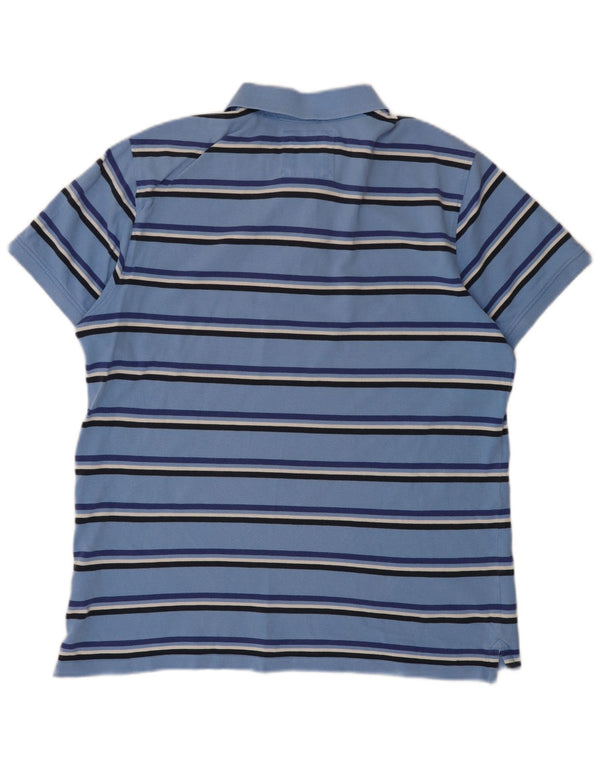 Crew Clothing Herre poloshirt XL blå stribet bomuld