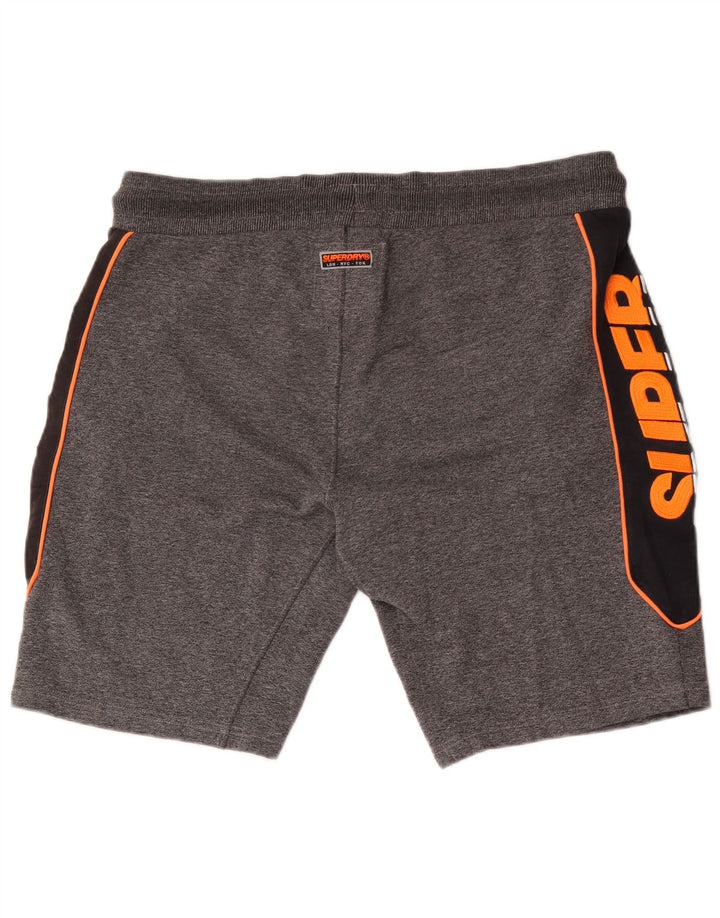 Superdry grafiske sportsshorts til mænd, store grå colourblock polyester