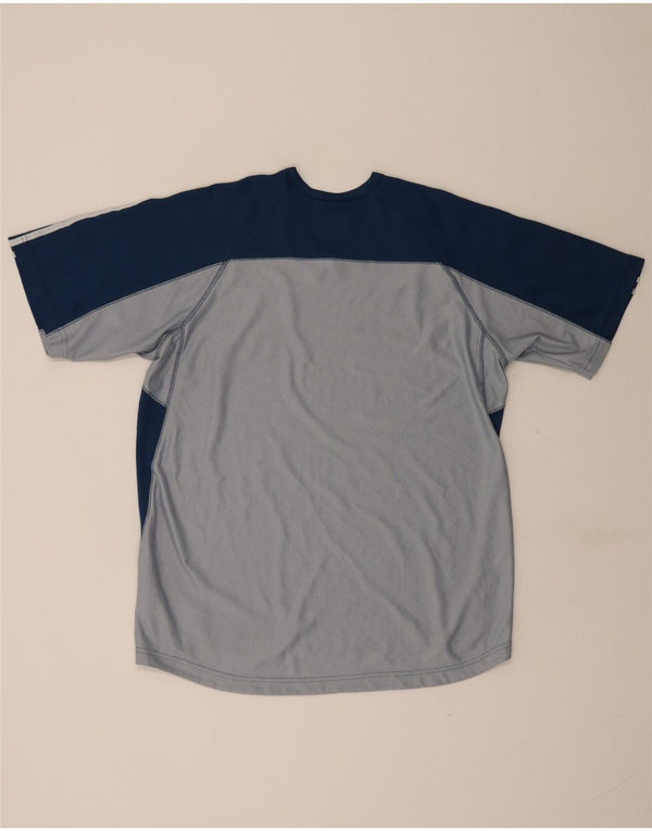 Adidas Mens Climacool T-Shirt Top Large Navy Blue Colourblock Polyester