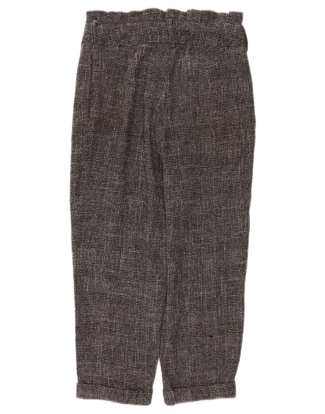 Topshop Womens Cropped Trousers UK 10 Small W28 L22 Grå ternet polyester