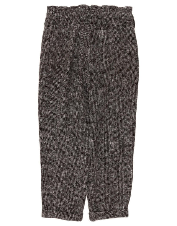 Topshop Womens Cropped Trousers UK 10 Small W28 L22 Grå ternet polyester