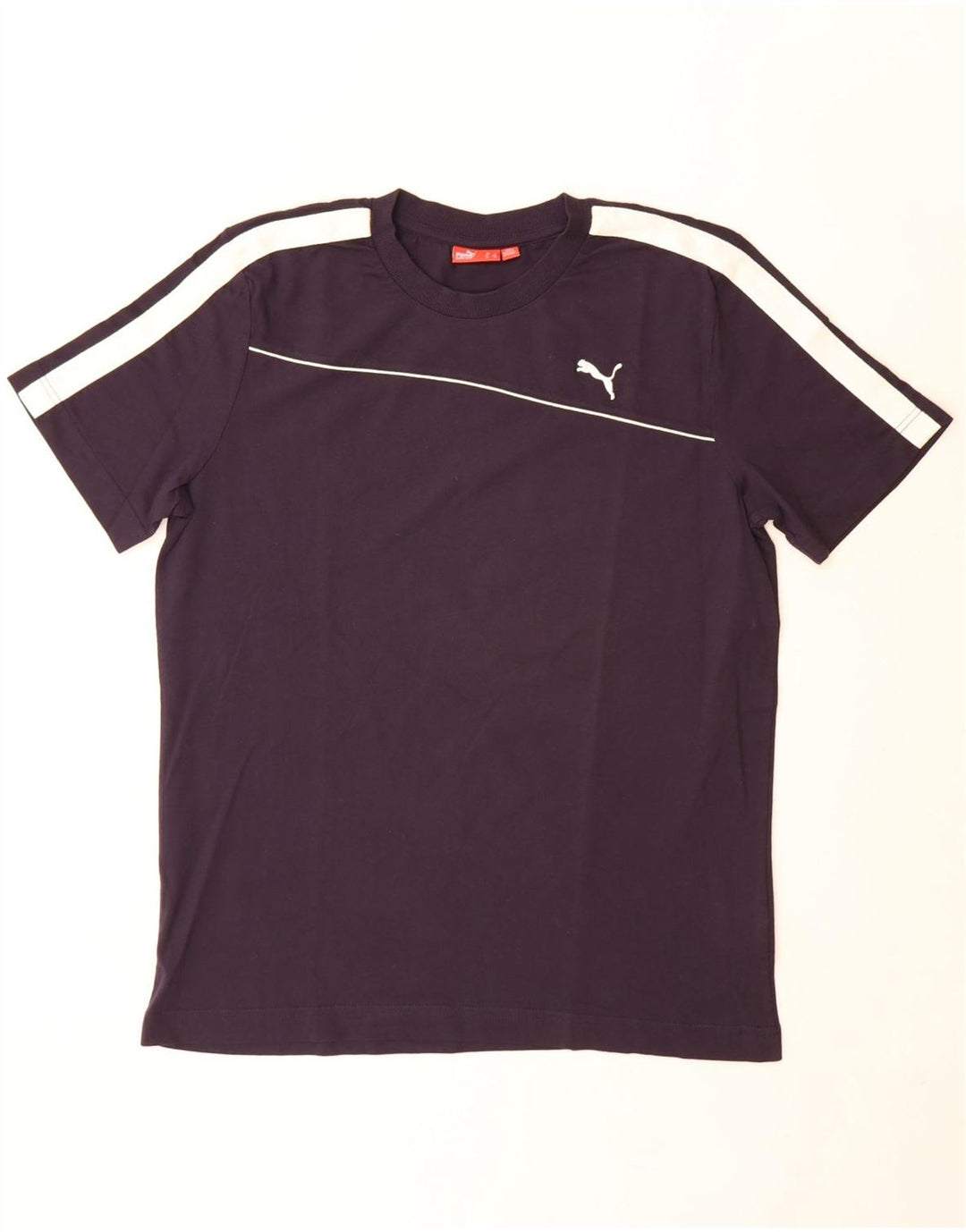 Puma Herre T-Shirt Top Stor Marineblå Colourblock Bomuld