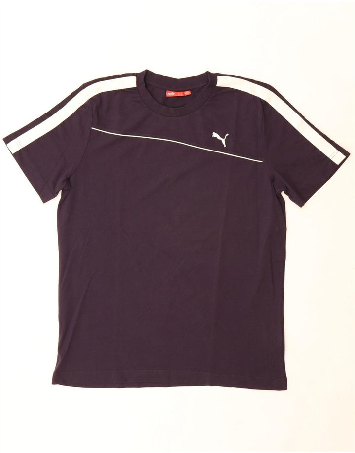 Puma Herre T-Shirt Top Stor Marineblå Colourblock Bomuld