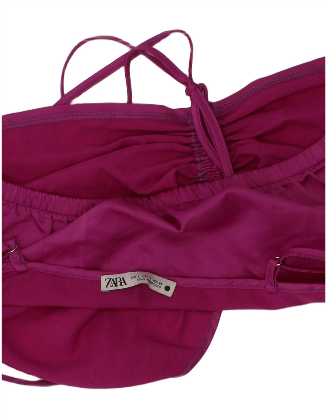 Zara Dame Crop Top Lille Lilla Polyester