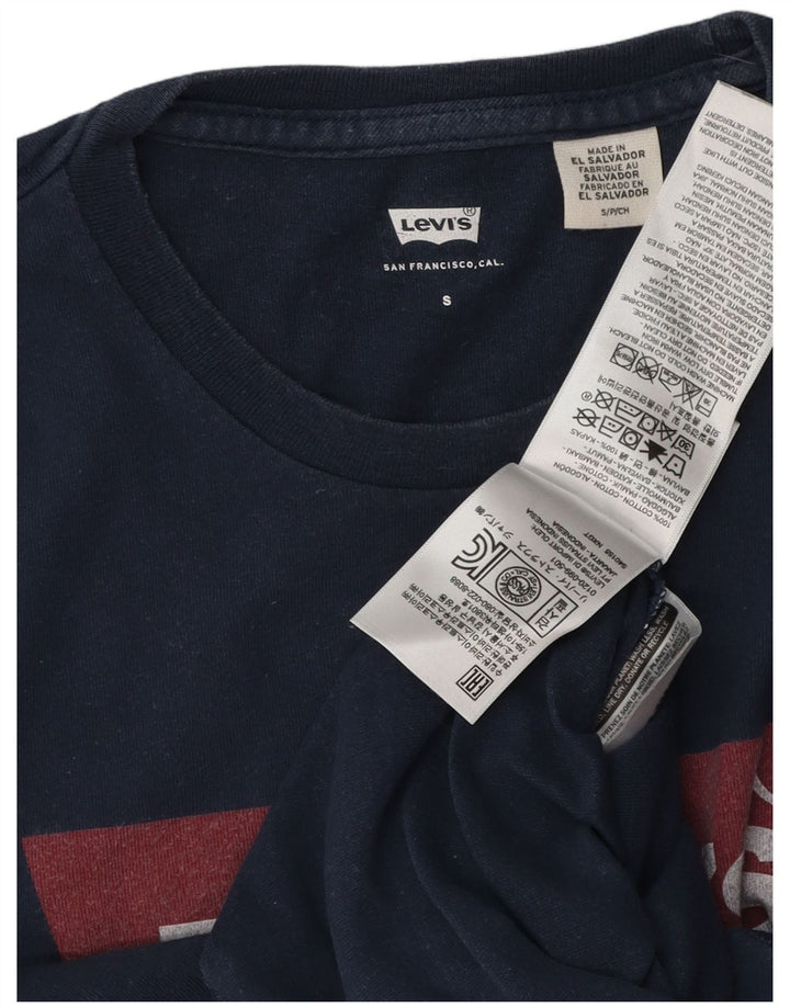 Levi's Grafisk T-shirt top til mænd, lille marineblå bomuld