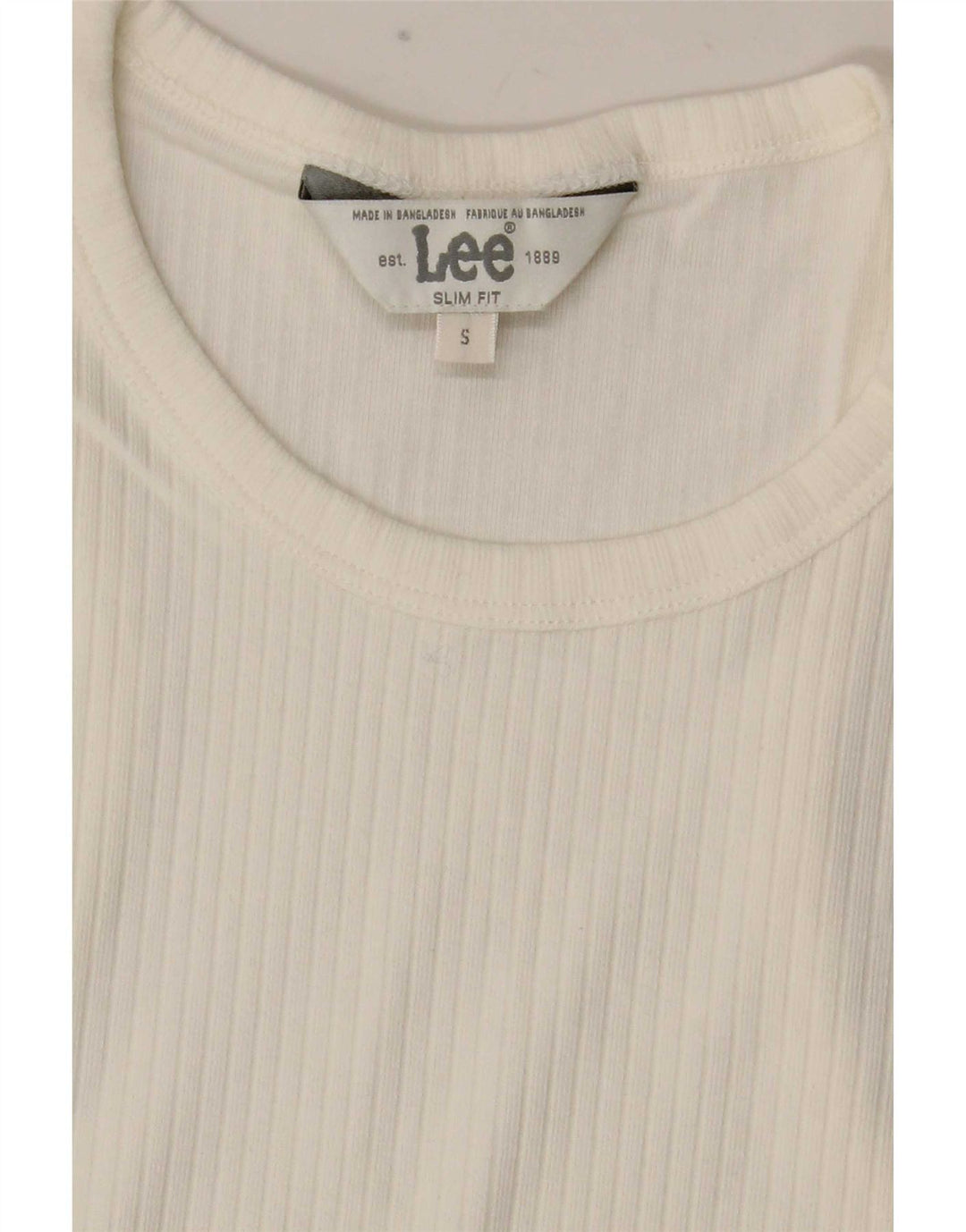 Lee Womens Crop Slim Fit Vest Top UK 8 Small White