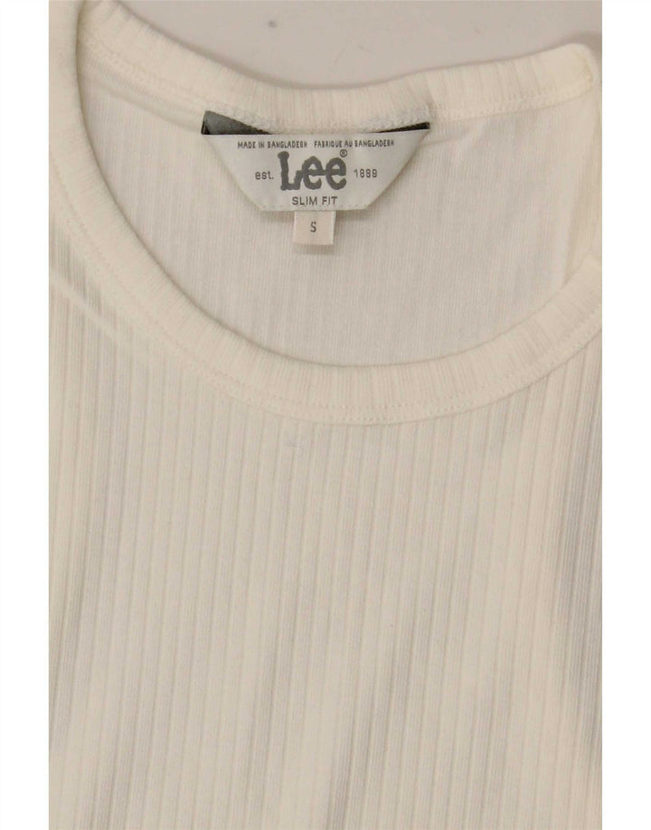 Lee Womens Crop Slim Fit Vest Top UK 8 Small White