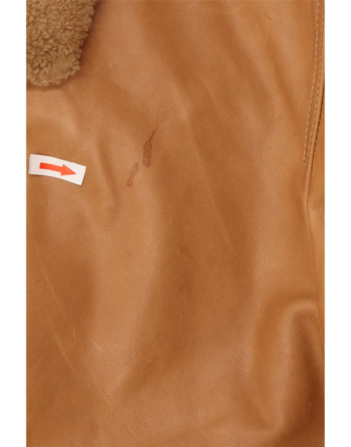 Timberland Herre Læder Bomber Jacket UK 42 XL Brun Læder