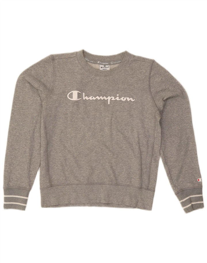 Champion Dame Grafisk Sweatshirt Jumper UK 10 Lille Grå