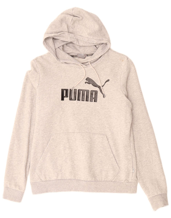 PUMA Grafisk hættetrøje til kvinder UK 14 Medium Grey Flecked Bomuld