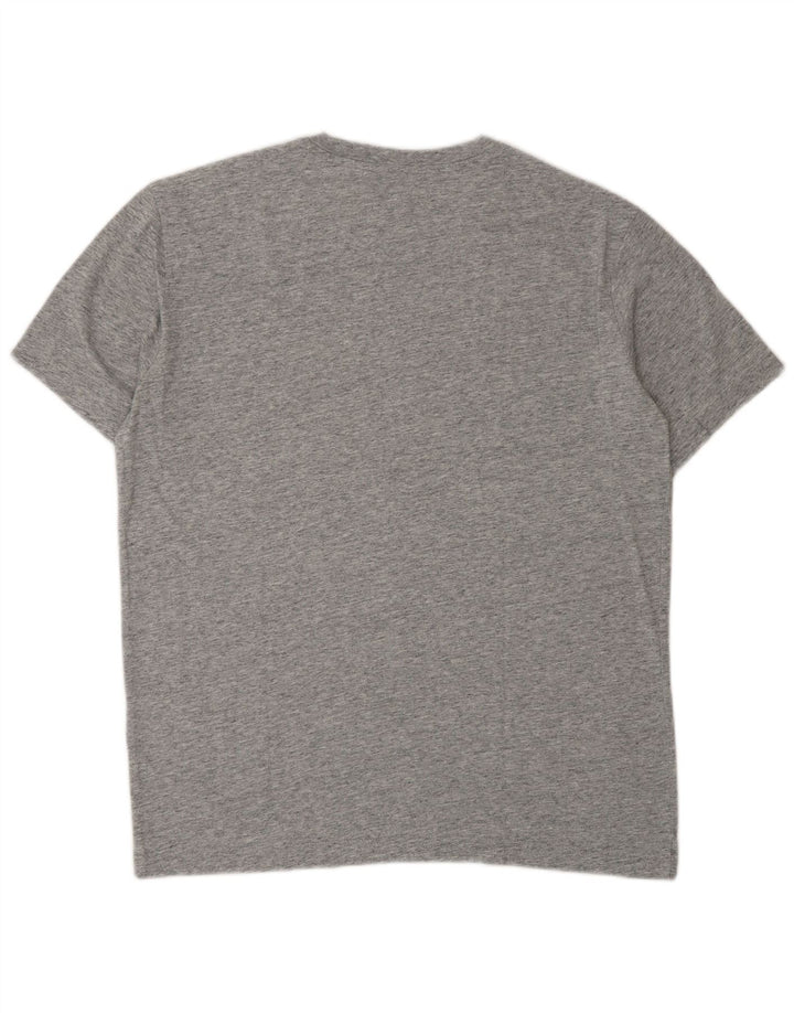 CHAMPION Herre grafisk T-shirt top mellemgrå flækket bomuld