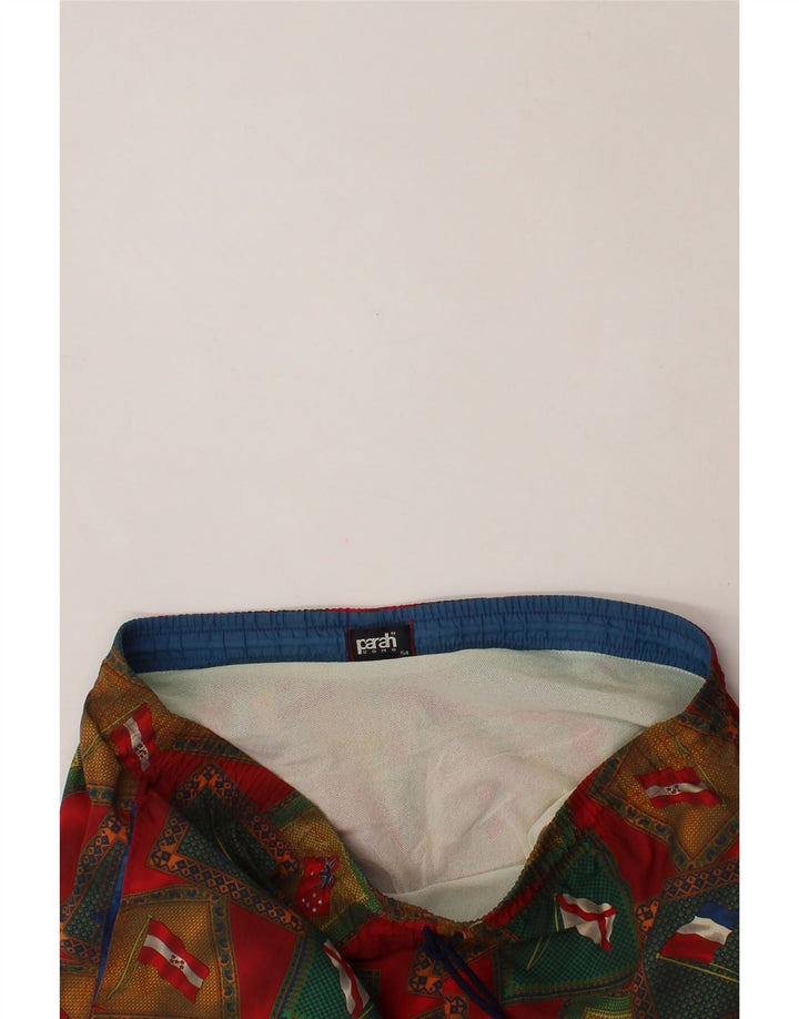 PARAH Mens Abstract Pattern Swimming Shorts IT 54 Small  Red Vintage Parah and Second-Hand Parah from Messina Hembry 