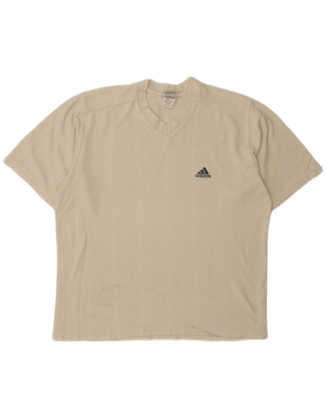 ADIDAS Herre T-Shirt Top UK 40/42 Medium Beige Bomuld