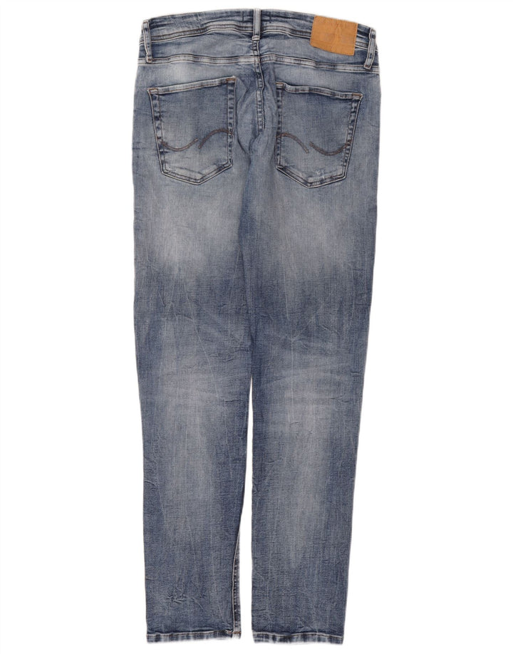 Jack & Jones Herre GLENN Distressed Slim Jeans W32 L32 Blå Bomuld