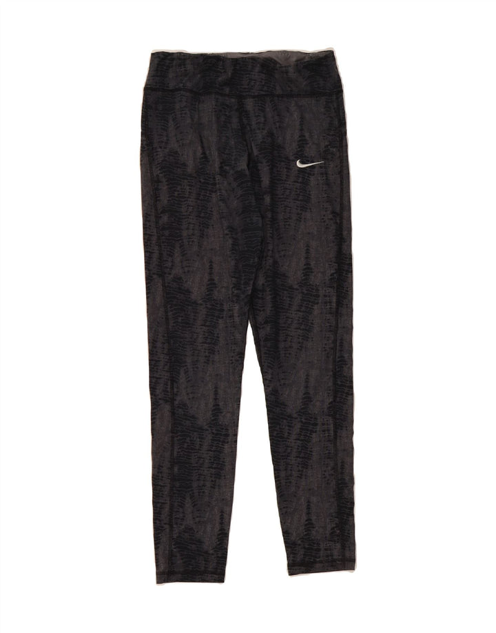 NIKE Womens Leggings UK 12 Medium Grey Colourblock Vintage Nike and Second-Hand Nike from Messina Hembry 