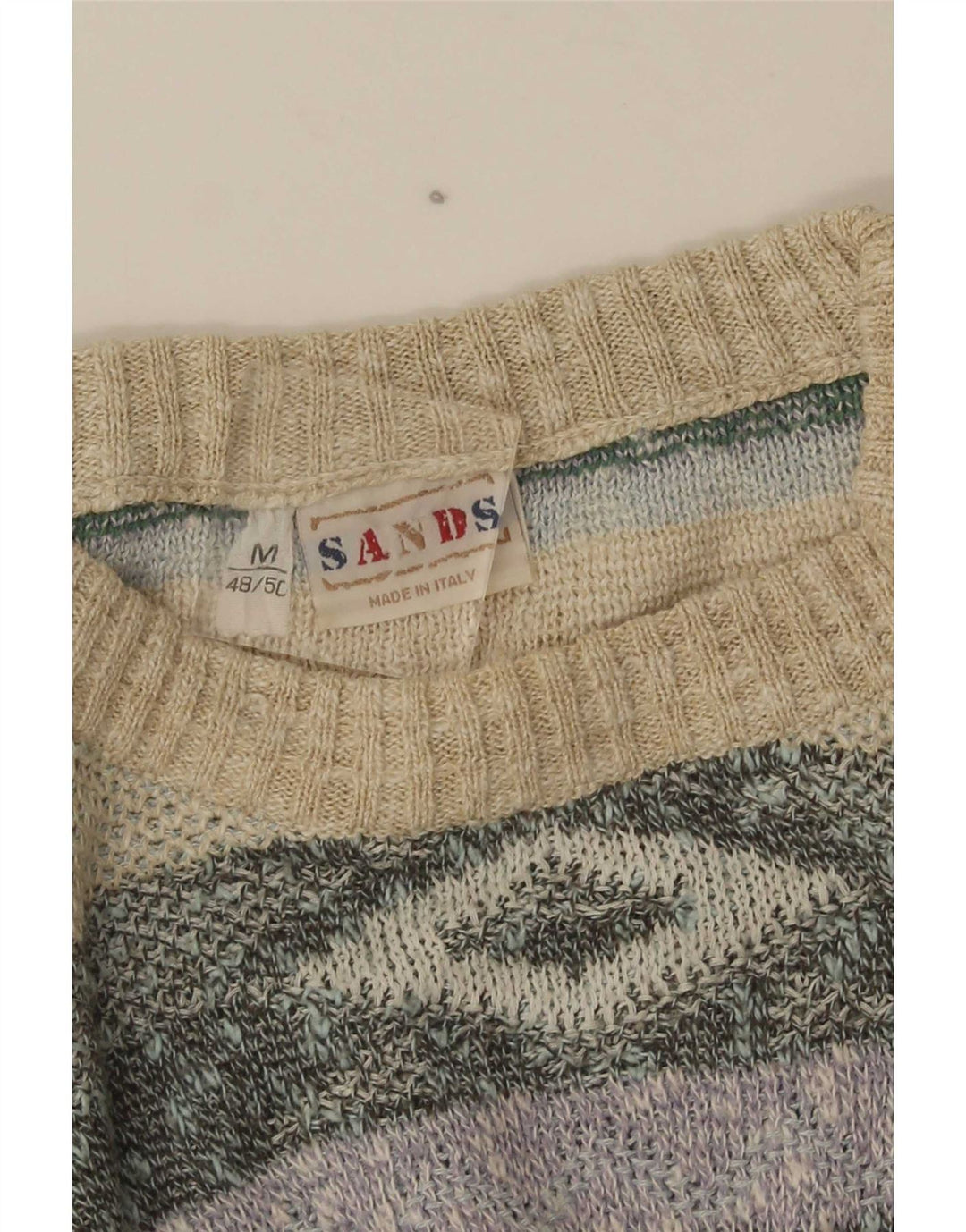 Vintage herretrøje med rund hals IT 48/50 Medium Flerfarvet