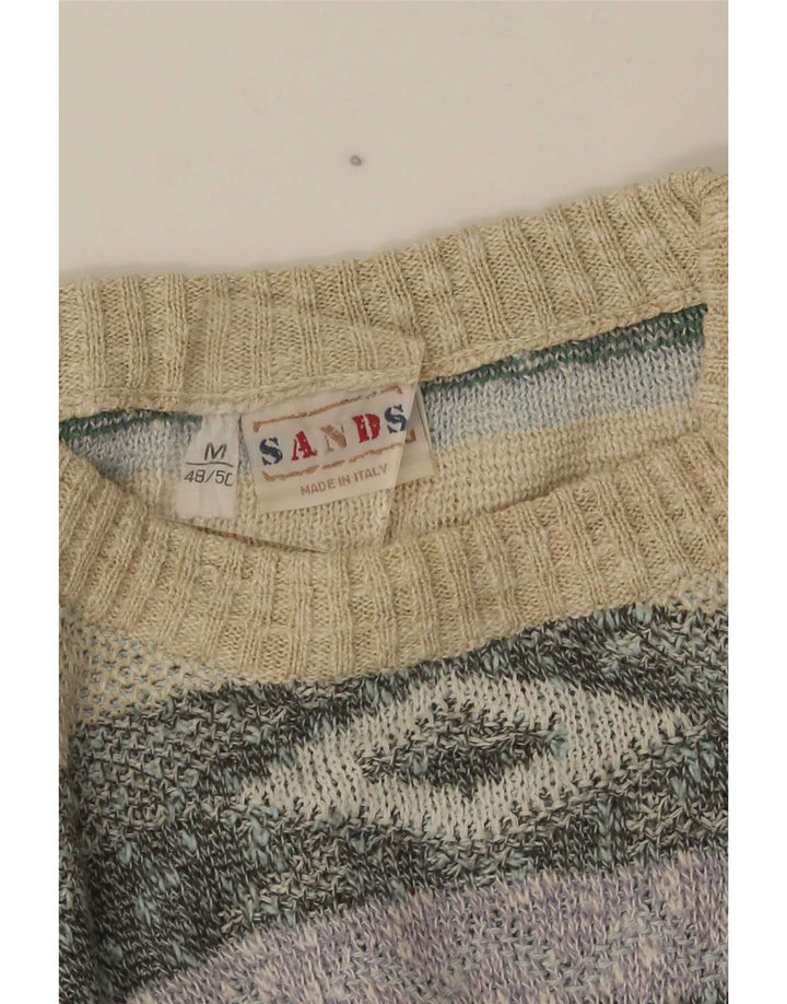 Vintage herretrøje med rund hals IT 48/50 Medium Flerfarvet