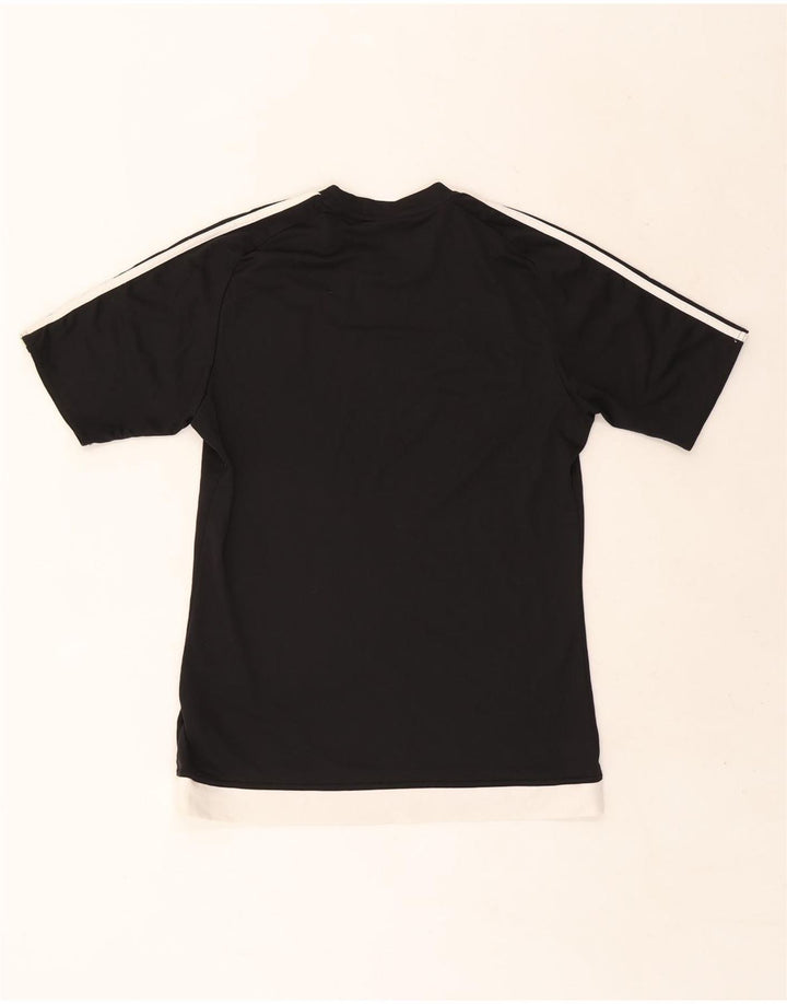 Adidas Herre Climalite T-Shirt Top Lille Sort Colourblock Polyester
