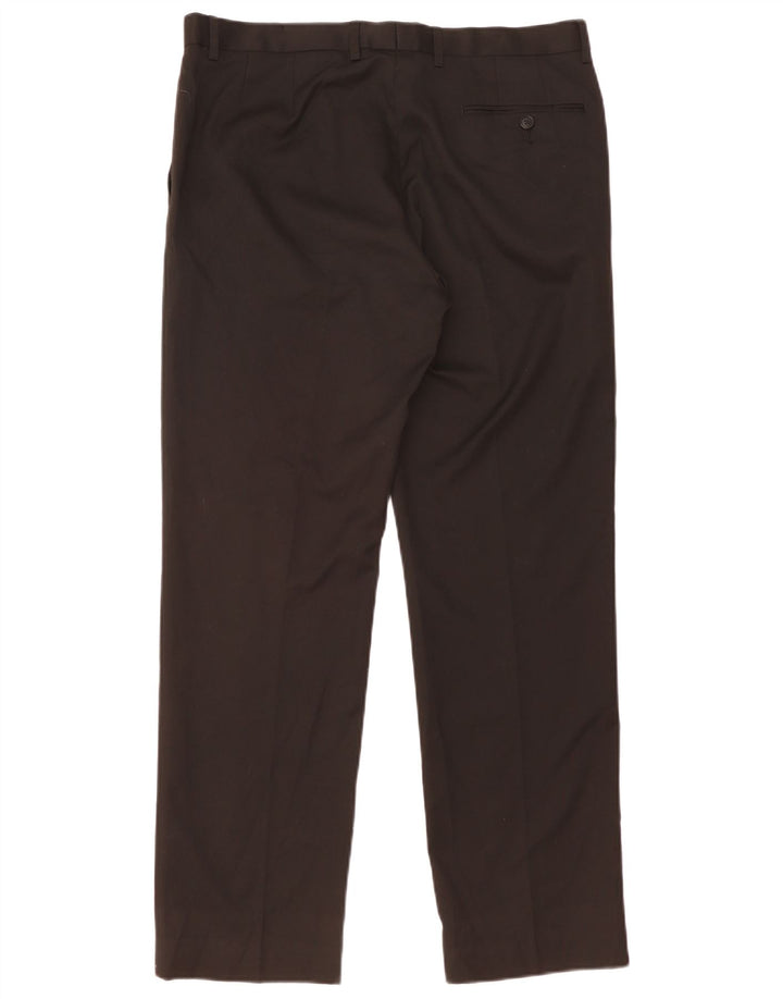 Marks & Spencer Herre Regular Suit Bukser W36 L25 Sort Polyester