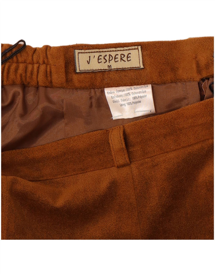 Vintage dame velour lige nederdel Medium W28 brun polyester