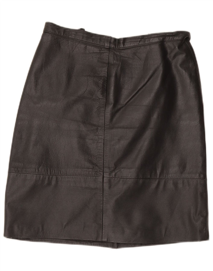 Vintage lædernederdel til kvinder W28 Medium Black