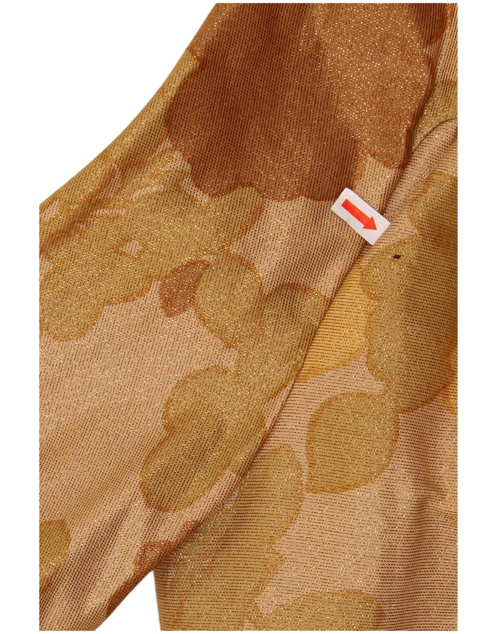 Vintage Dame 1-knap Crop Blazer Jacket UK 14 Medium Brown Floral