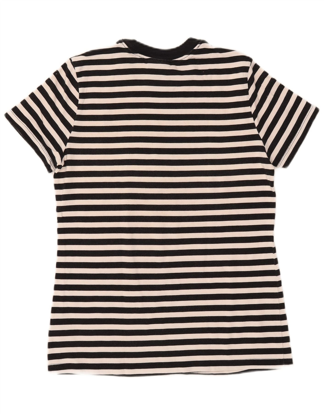 NIKE grafisk T-shirt top til kvinder DK 12 Mellem sort stribet bomuld