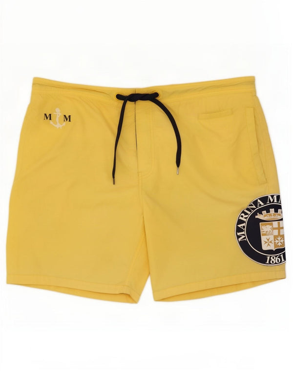 Marina Militare Herre grafiske svømmeshorts XL gul polyamid