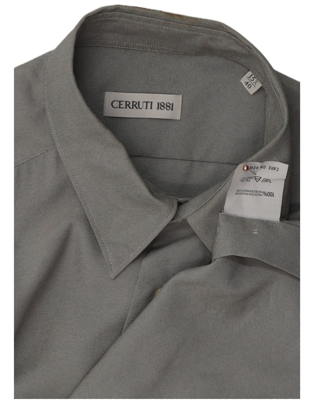 Cerruti 1881 herreskjorte str. 40 15 1/2 mellemgrå polyester