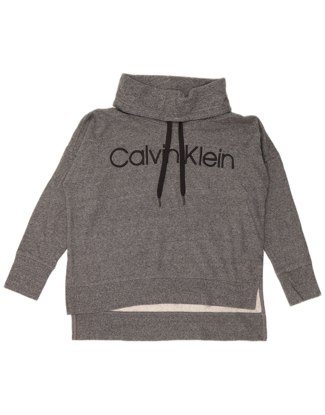 CALVIN KLEIN Dame Oversized Grafisk Sweatshirt Jumper UK 14 Medium Grey