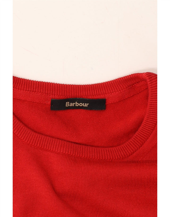 BARBOUR Mens Crew Neck Jumper Sweater XL Red Cotton Vintage Barbour and Second-Hand Barbour from Messina Hembry 