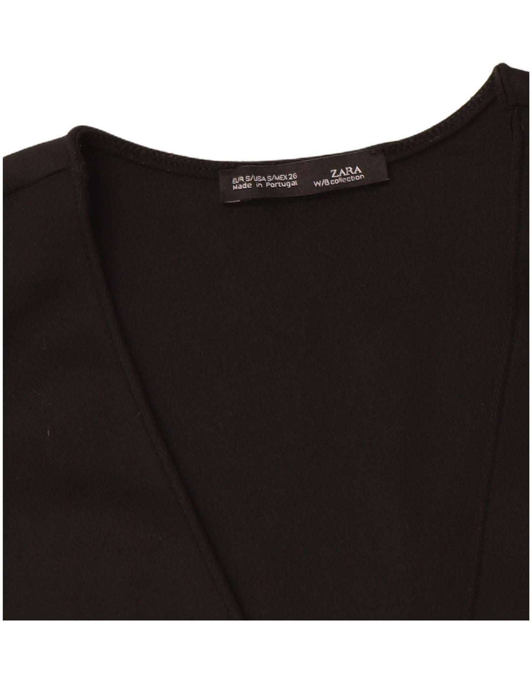 Zara Womens Crop ærmeløs bluse Top UK 8 Small Black