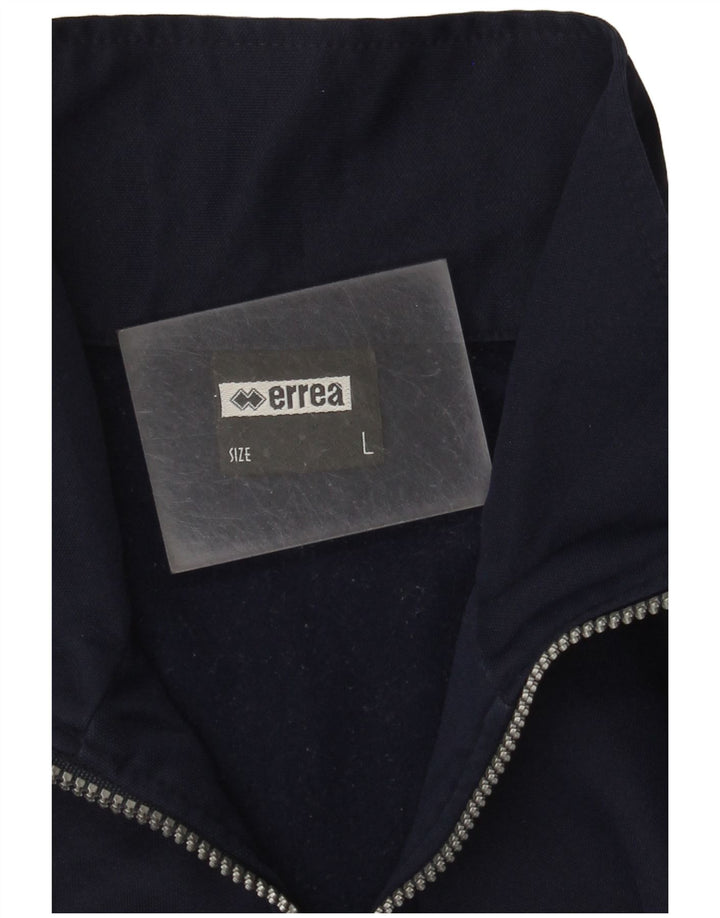Errea Herre Zip Neck Sweatshirt Jumper Large Navy Blue Polyester