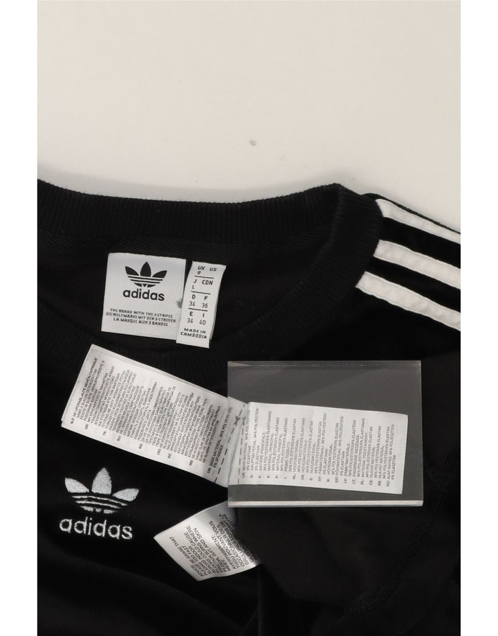 ADIDAS Womens Fleece Sweatshirt Jumper UK 8 Small Black Polyester Vintage Adidas and Second-Hand Adidas from Messina Hembry 