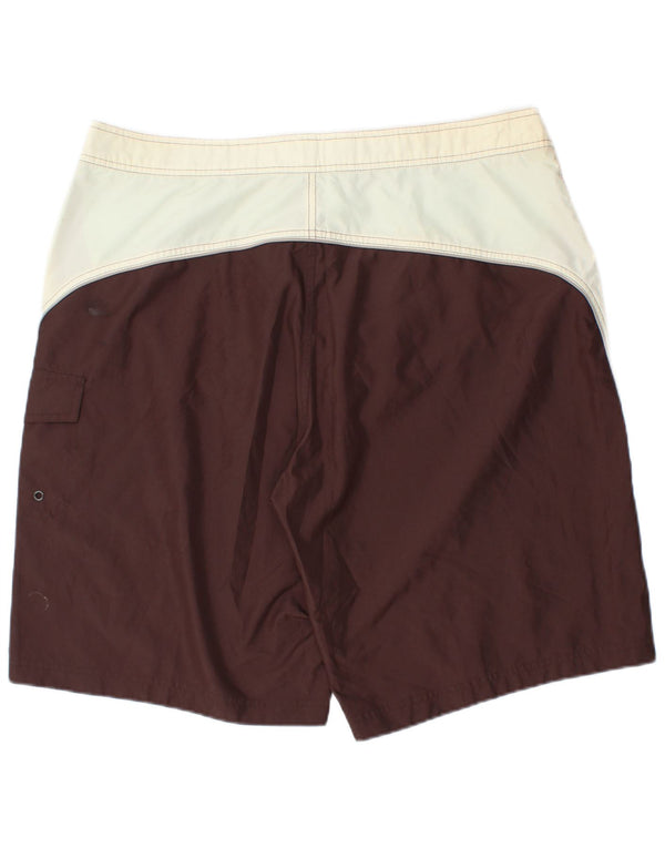 Calvin Klein Herre grafiske svømmeshorts XL Brun Colourblock Polyester