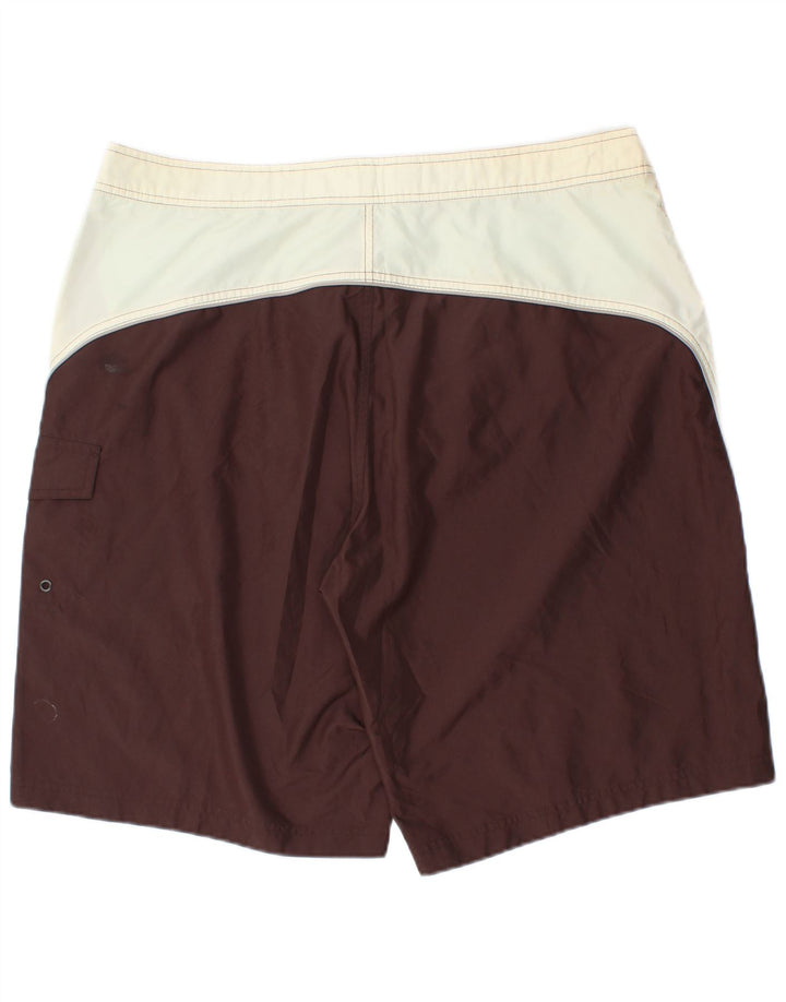 Calvin Klein Herre grafiske svømmeshorts XL Brun Colourblock Polyester