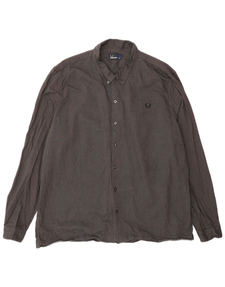 Fred Perry Herreskjorte 2XL Grå Bomuld