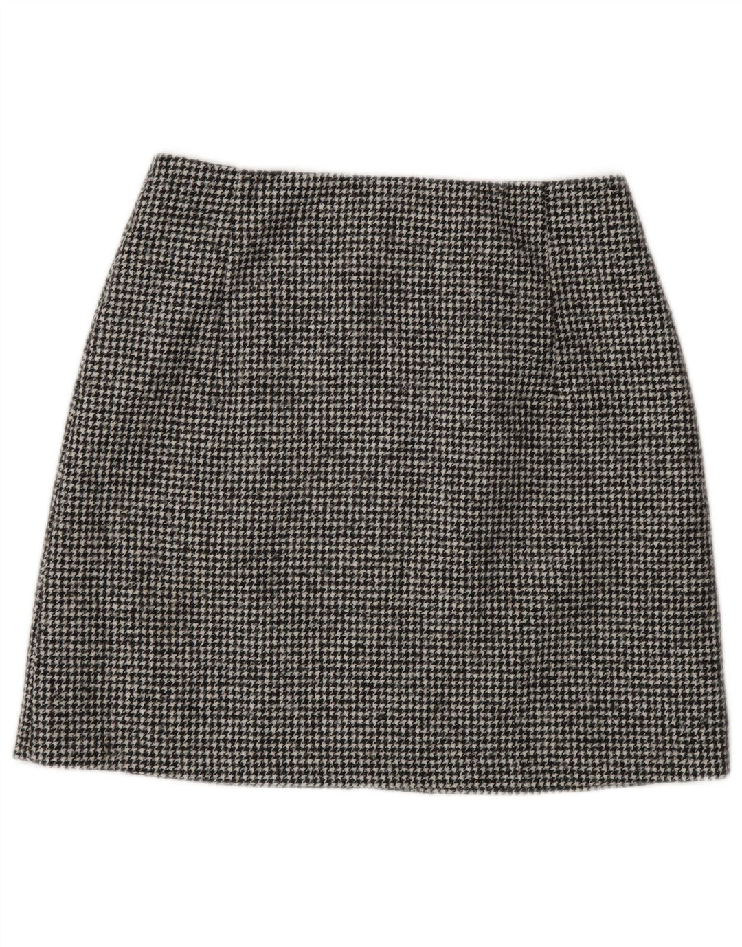 Massimo Dutti Dame Mini-nederdel Small W26 Black Houndstooth Uld