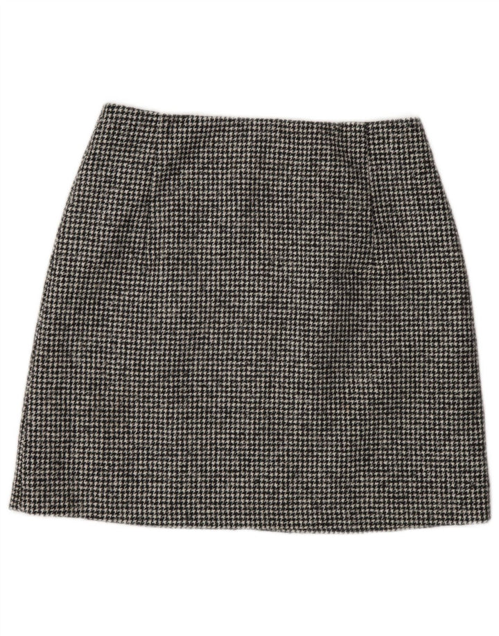 Massimo Dutti Dame Mini-nederdel Small W26 Black Houndstooth Uld