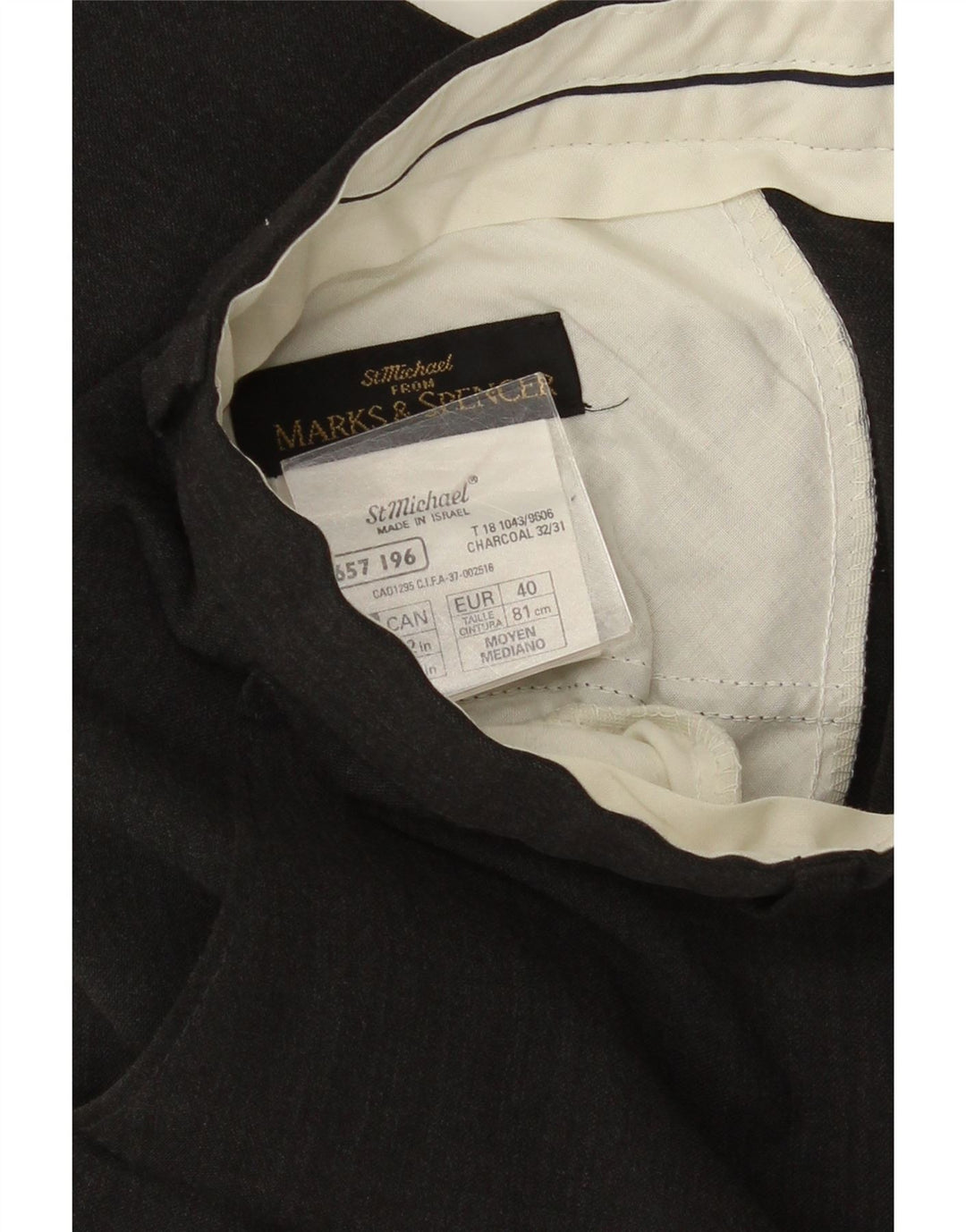 MARKS & SPENCER Lige jakkesæt til mænd W30 L30 Grå polyester