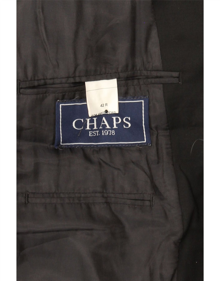 CHAPS Mens 2 Button Blazer Jacket UK 42 XL Black Wool Vintage Chaps and Second-Hand Chaps from Messina Hembry 