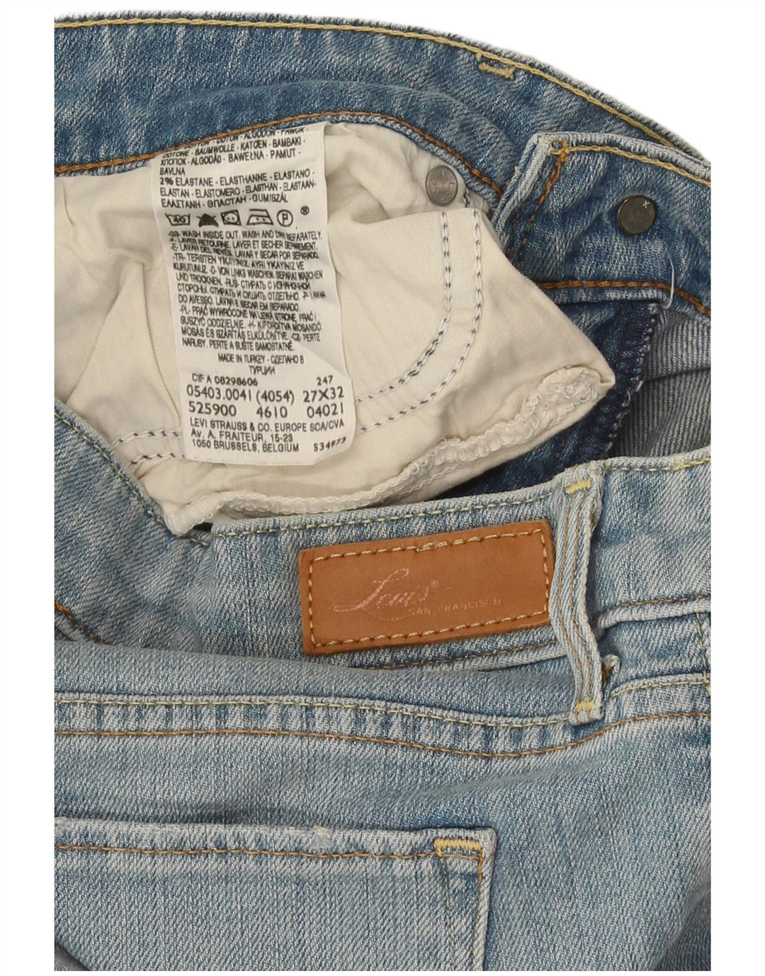Levi's skinny jeans til kvinder W27 L32 blå bomuld