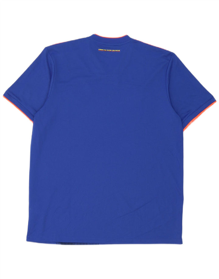 Adidas Herre Climalite Grafisk T-Shirt Top Stor Blå Geometrisk Polyester