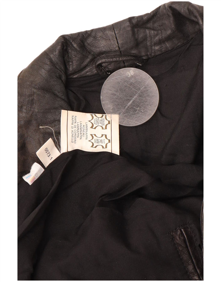 VINTAGE oversize jakke til kvinder EU 38 Mellembrun geometrisk læder