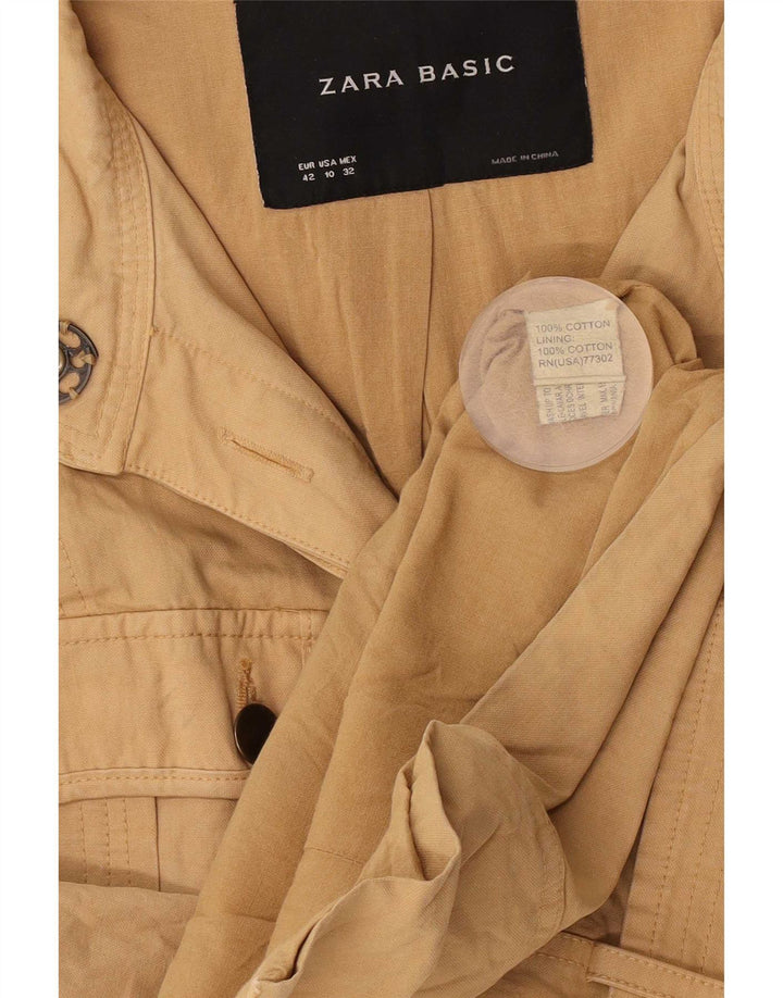 Zara Womens Utility Jacket EU 42 Stor Beige Bomuld