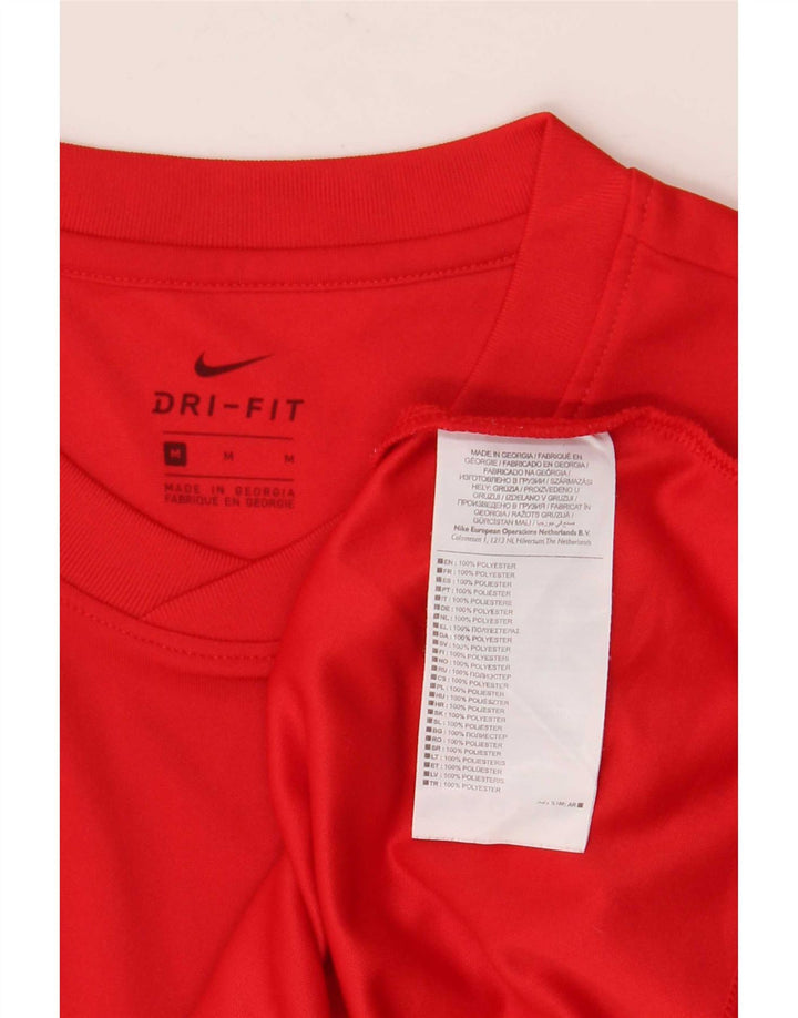 Nike Herre Dri Fit T-Shirt Top Medium Rød Polyester